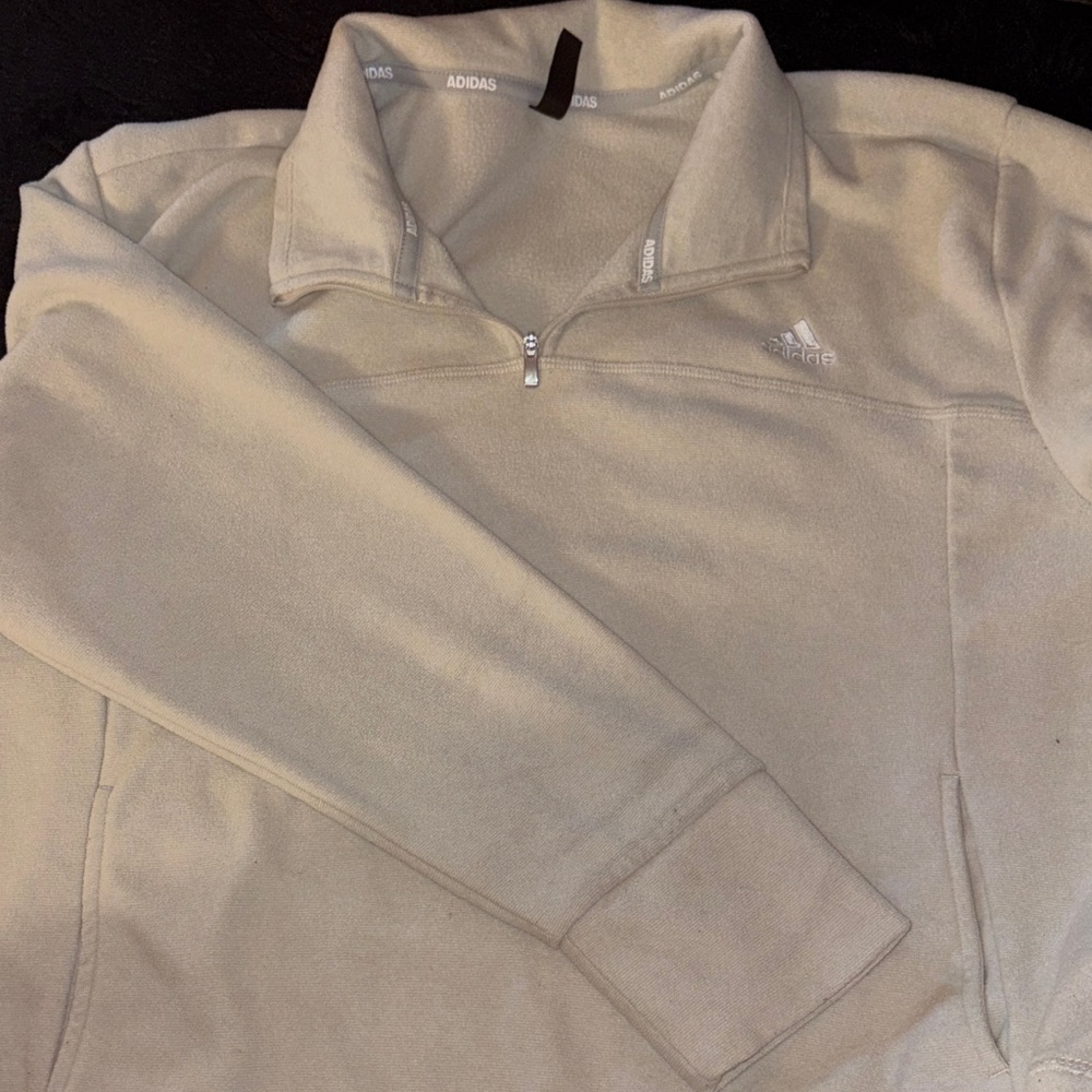 Adidas Men's Zip-Up Cream Sweater